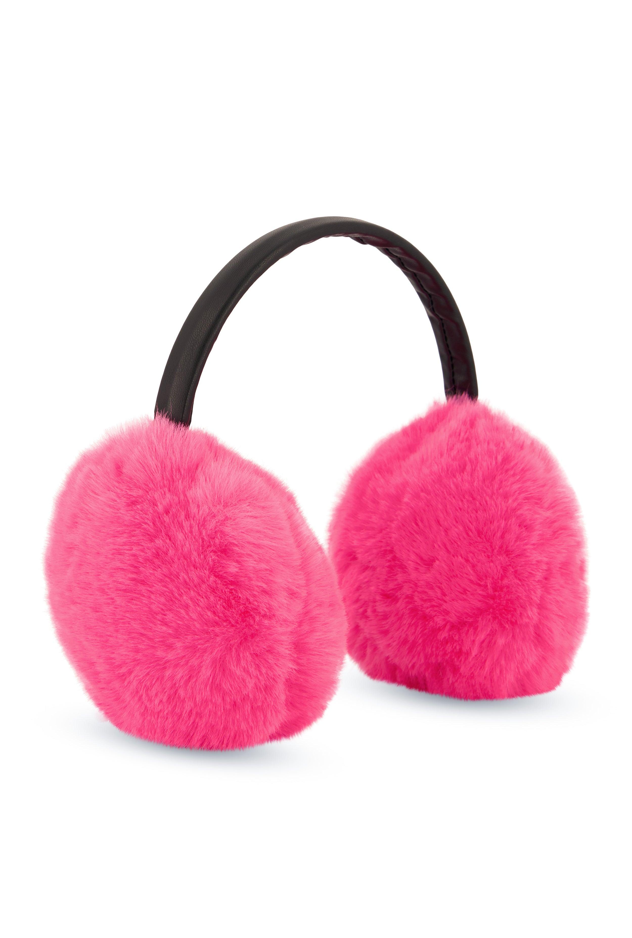 Faux Leather Band Faux Fur Earmuffs Female Product Image