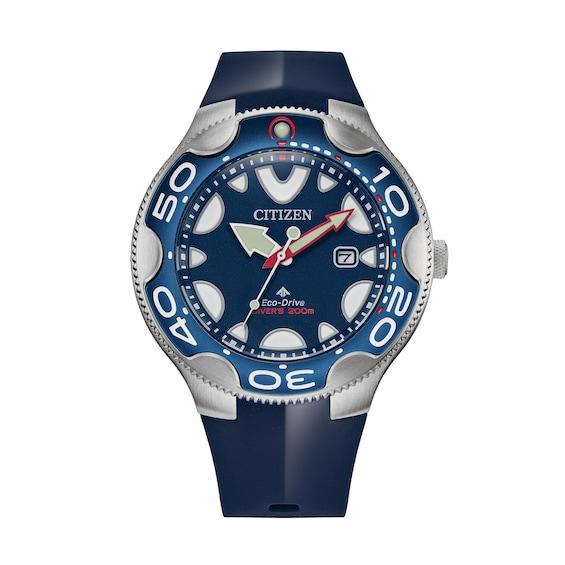 Men's Citizen Eco-DriveÂ® Promaster Diver Blue Rubber Strap Watch with Blue Dial (Model: Bn0231-01L) Product Image