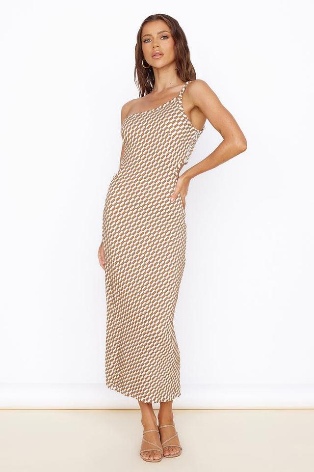 Roll The Dice Maxi Dress Brown Product Image