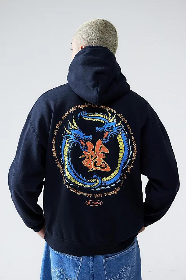 Urban Outfitters UO Black Dragon Hoodie Sweatshirt Mens at Urban Outfitters Product Image