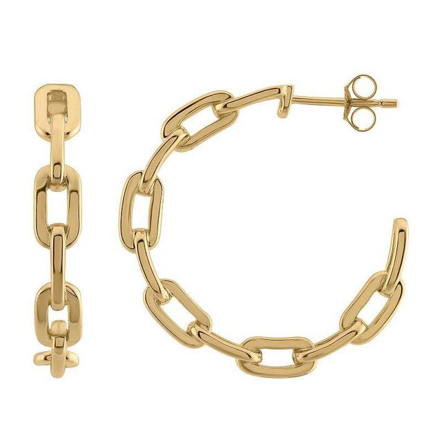 Simply Vera Vera Wang 10k Gold Chain Link Hoop Earrings, Womens Product Image