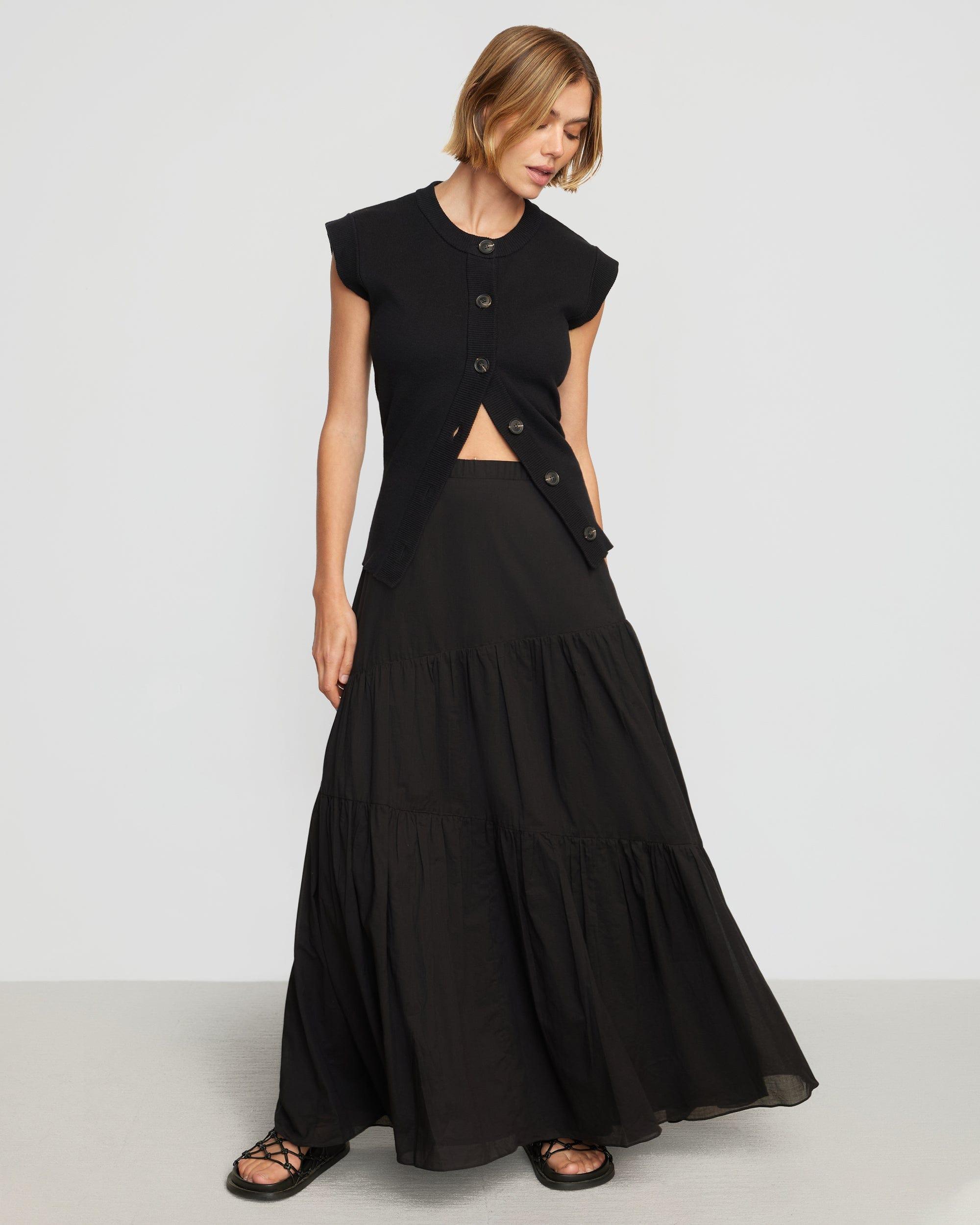 Runa Tiered Cotton Maxi Skirt Product Image