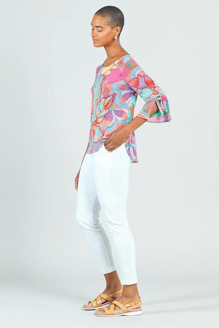 Mosaic Print Bell Sleeve Top Product Image