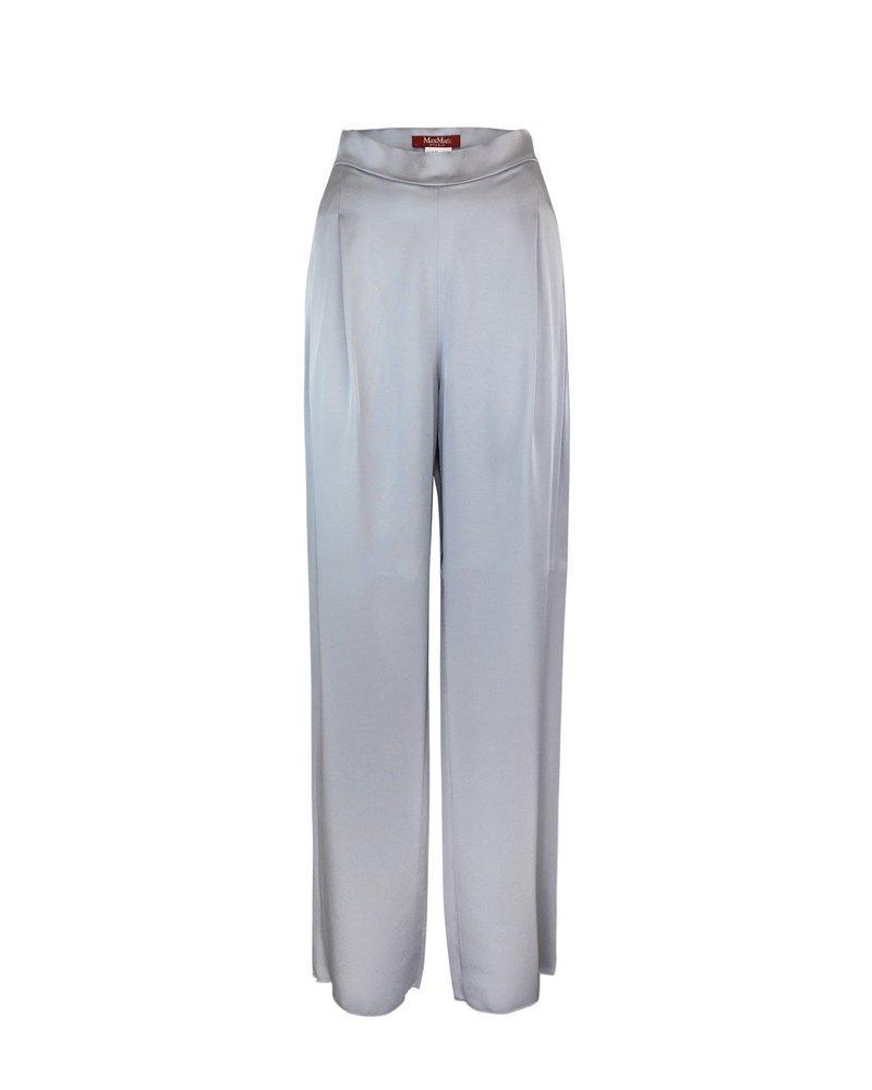 MAX MARA Studio High Waist Straight Leg Trousers In Blue Product Image