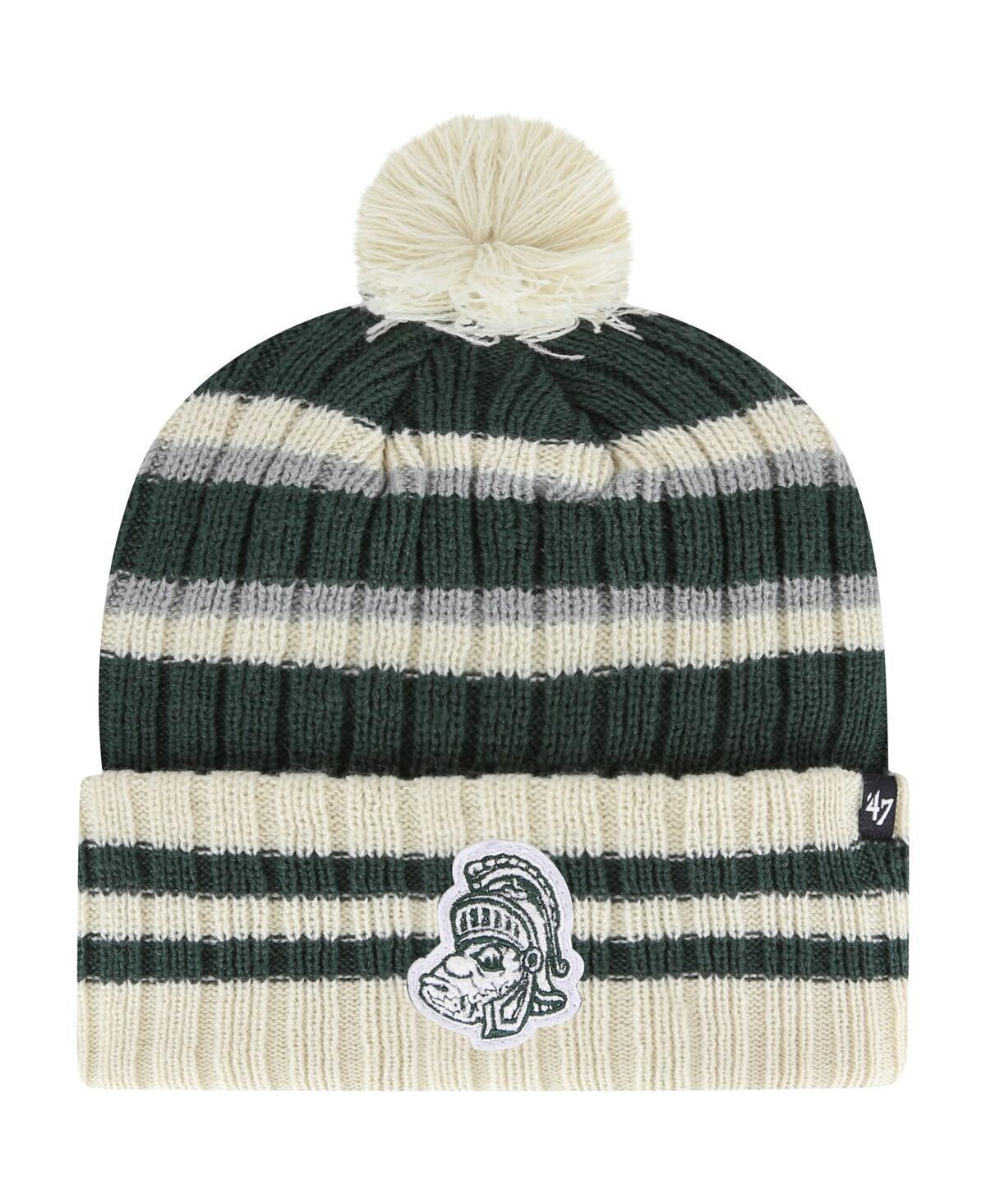 Mens 47 Brand Green Michigan State Spartans No Huddle Cuffed Knit Hat with Pom Product Image