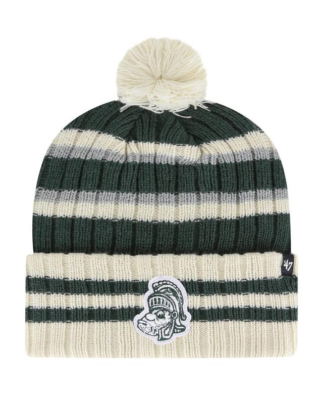 Mens 47 Brand Green Michigan State Spartans No Huddle Cuffed Knit Hat with Pom Product Image