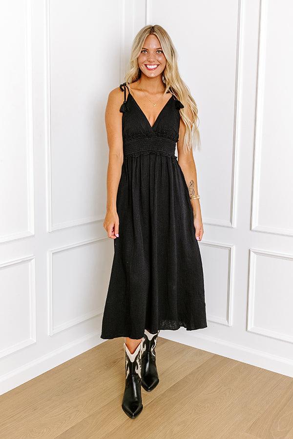 Sweet And Casual Midi in Black Product Image