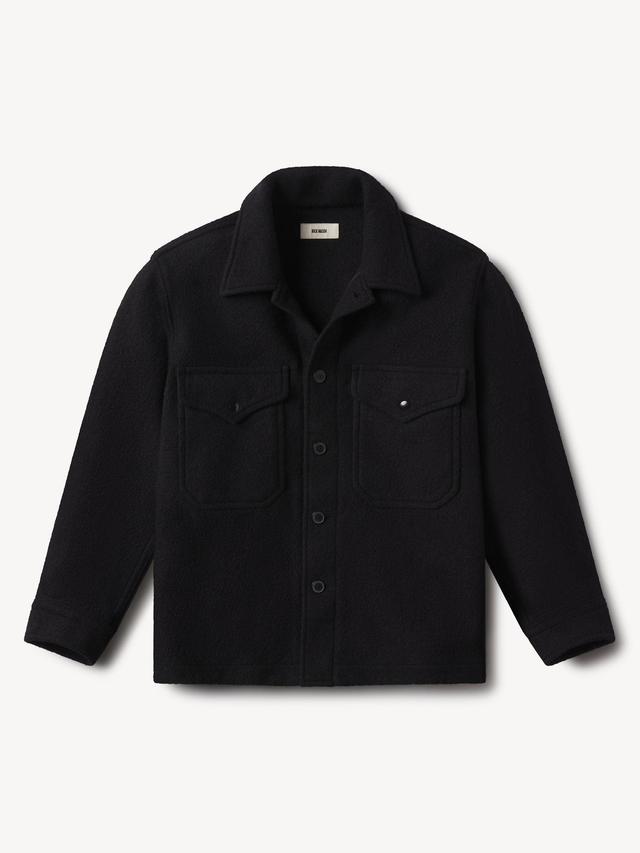 Black Felted Wool Field Shirt Product Image