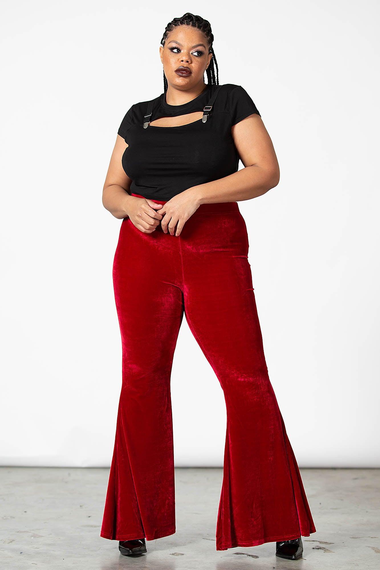 Moondance Velvet Bell Bottoms [RUBY] [PLUS] Female Product Image