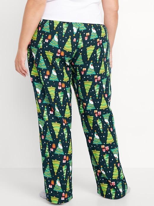 Mid-Rise Printed Flannel Pajama Pants Product Image