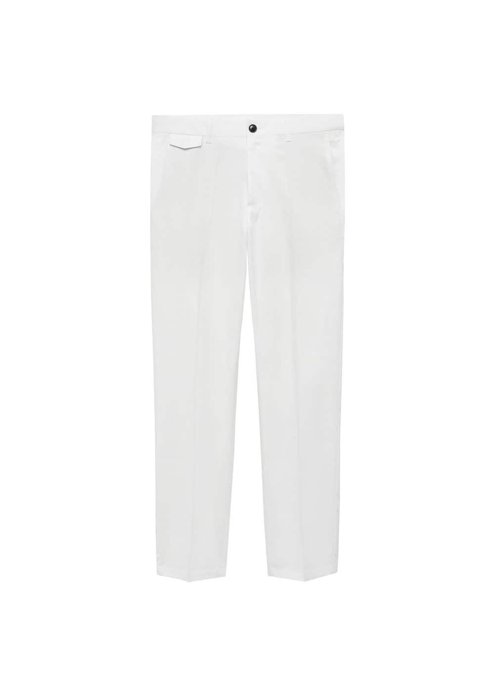 MANGO MAN - Regular fit structure cotton trousers off whiteMen Product Image