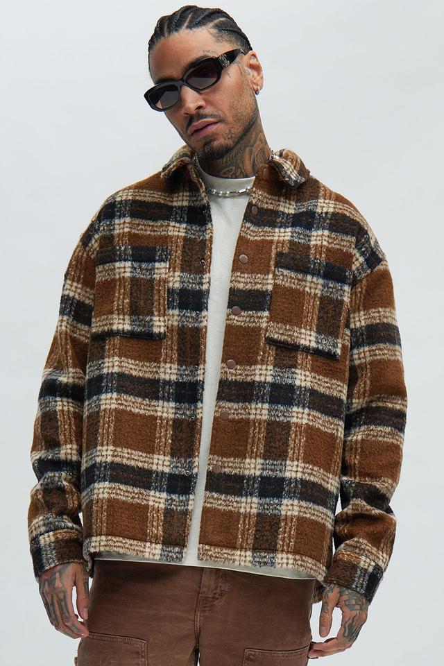 Zion Mohair Oversized Shirt - Brown/combo Product Image