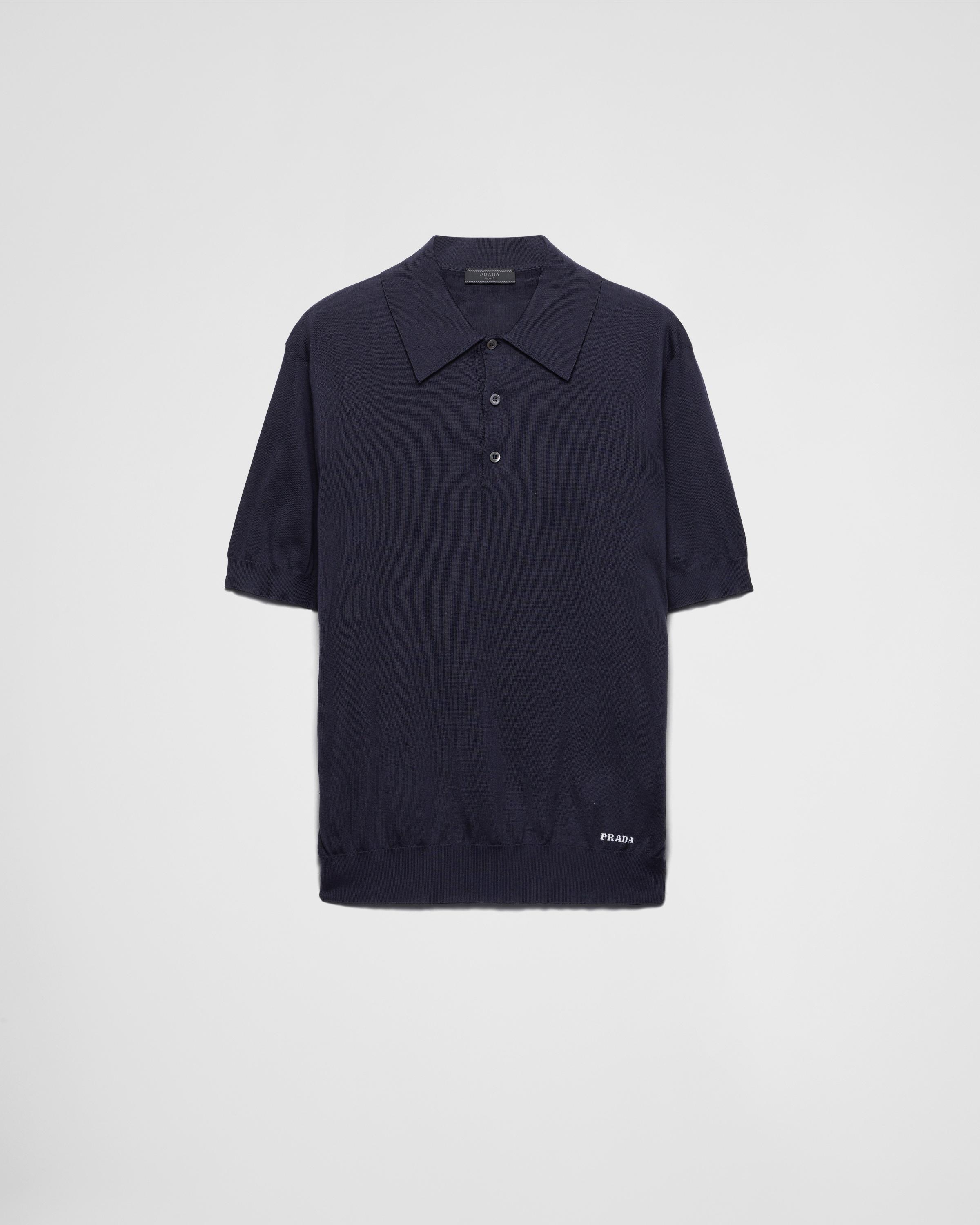 Silk polo shirt Product Image