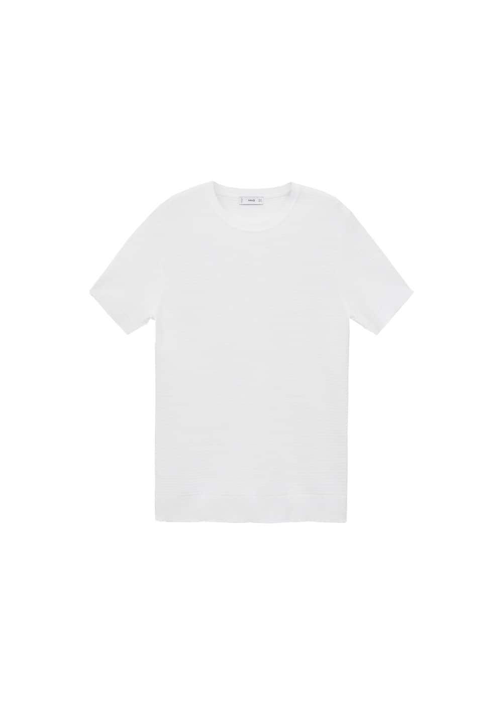 MANGO MAN - Tencel braided knit t-shirt whiteMen Product Image