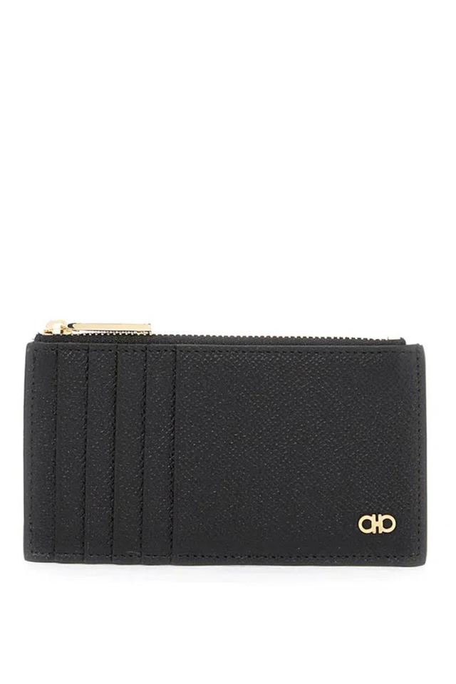 FERRAGAMO Gancini Leather Cardholder In Black Product Image