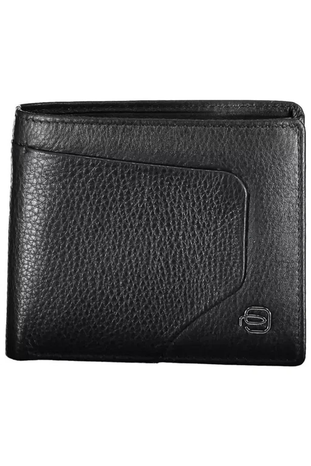 PIQUADRO Elegant Black Leather Wallet With Rfid Blocker Product Image