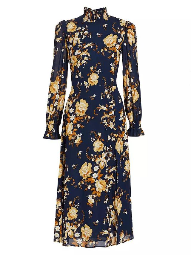 Stevi Floral Mock Turtleneck Midi-Dress Product Image