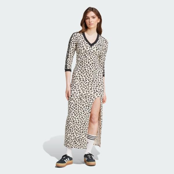 Leopard 3-Stripes Maxi Dress Product Image