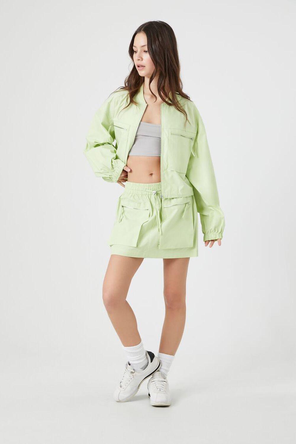 Poplin Zip-Pocket Mini Skirt | Forever 21 Product Image