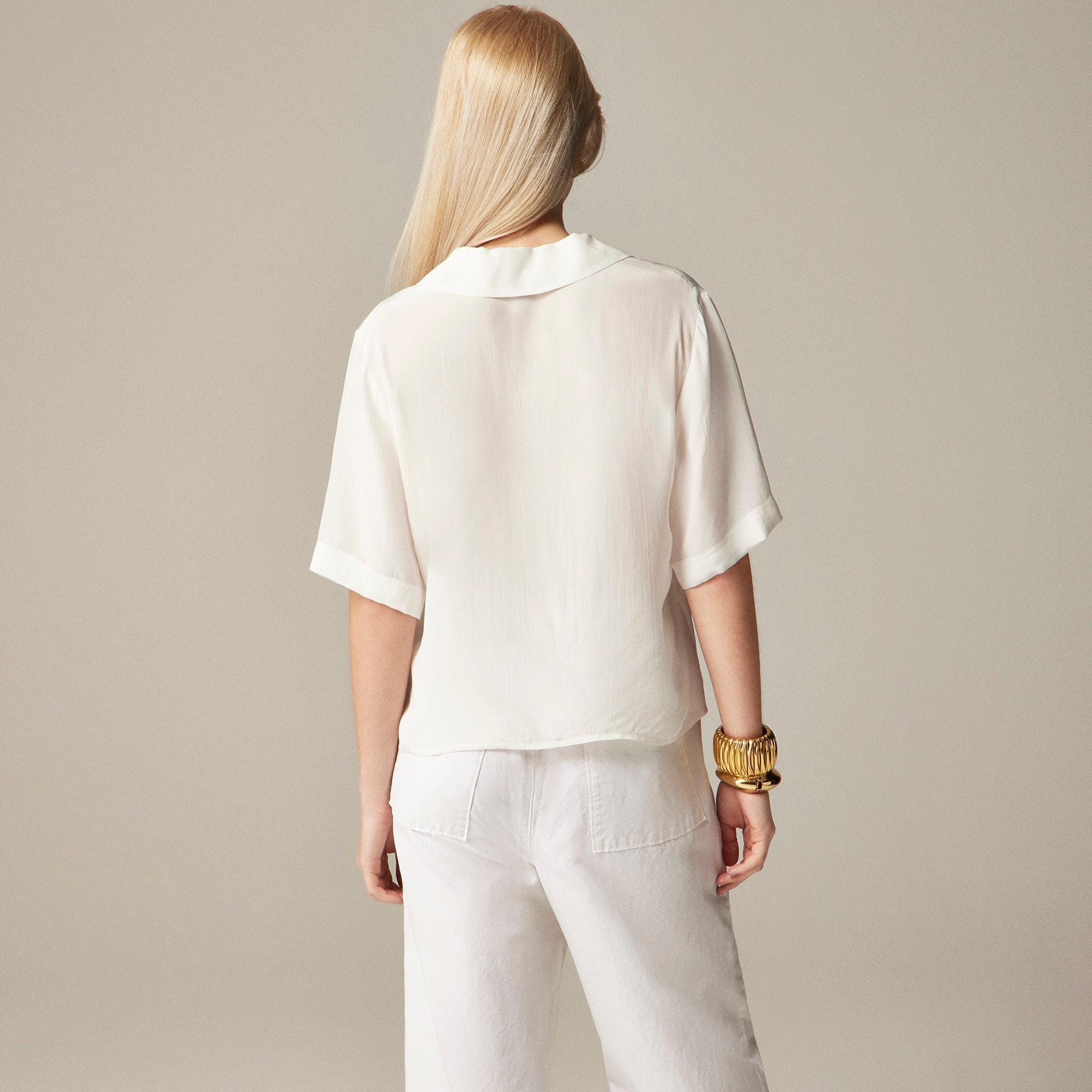 Bungalow popover top in crepe de chine Product Image