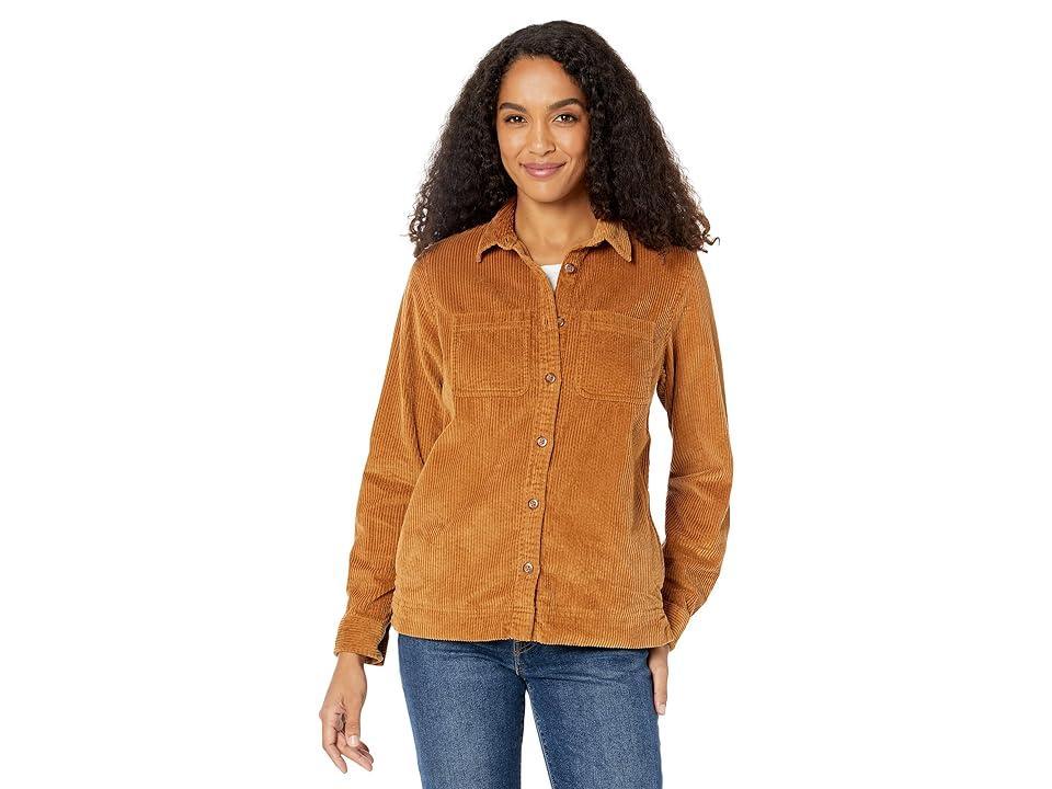 L.L.Bean Comfort Corduroy Relaxed Shirt Long Sleeve (Saddle) Women's Clothing Product Image