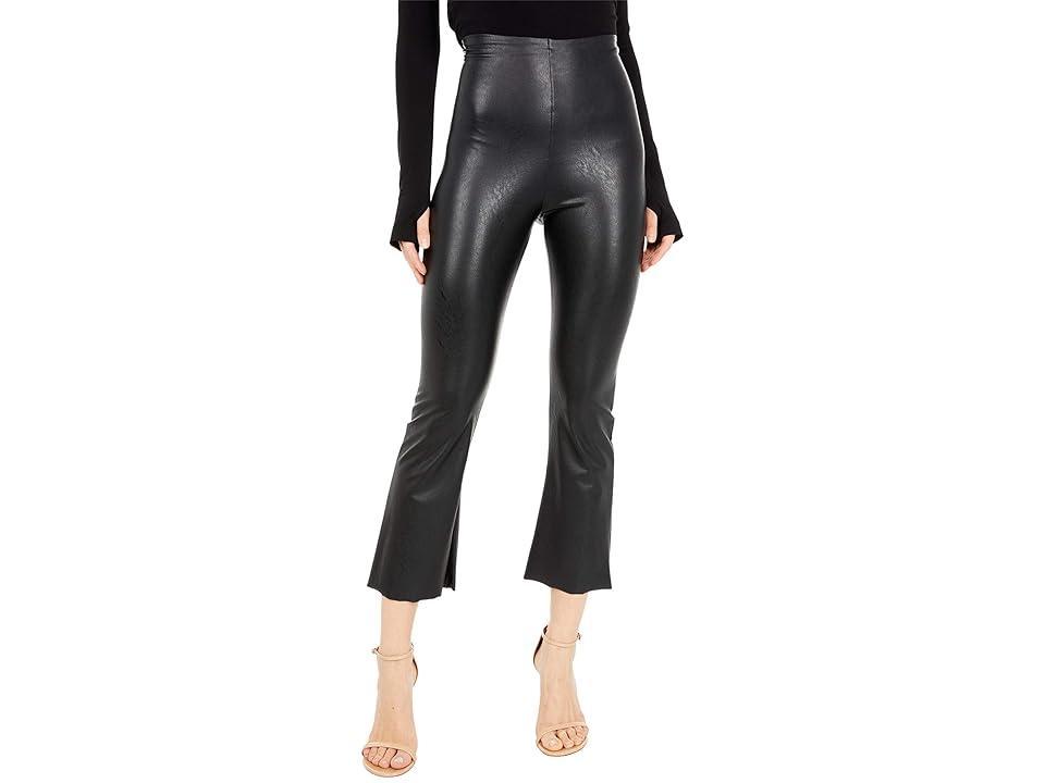 Womens Faux Leather Crop Flare Pant Product Image