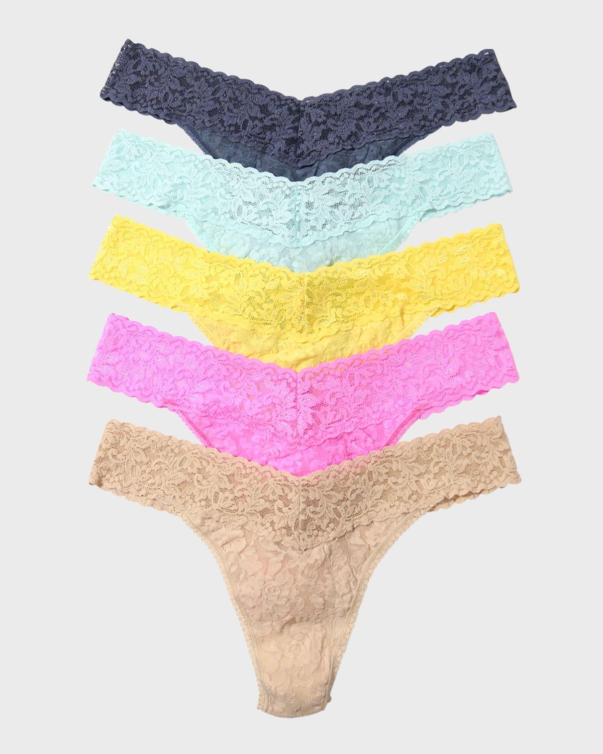 Hanky Panky Assorted 5-Pack Lace Original Rise Thongs Product Image