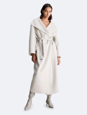 Wool Belted Wrap Coat  Product Image