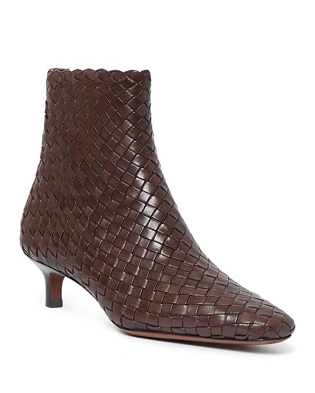 Loeffler Randal Womens Woven Leather Ankle Boots Product Image