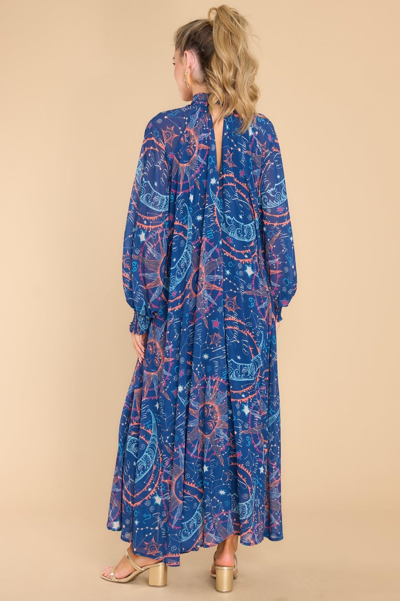 Aura Head In The Stars Navy Multi Print Maxi Dress Product Image