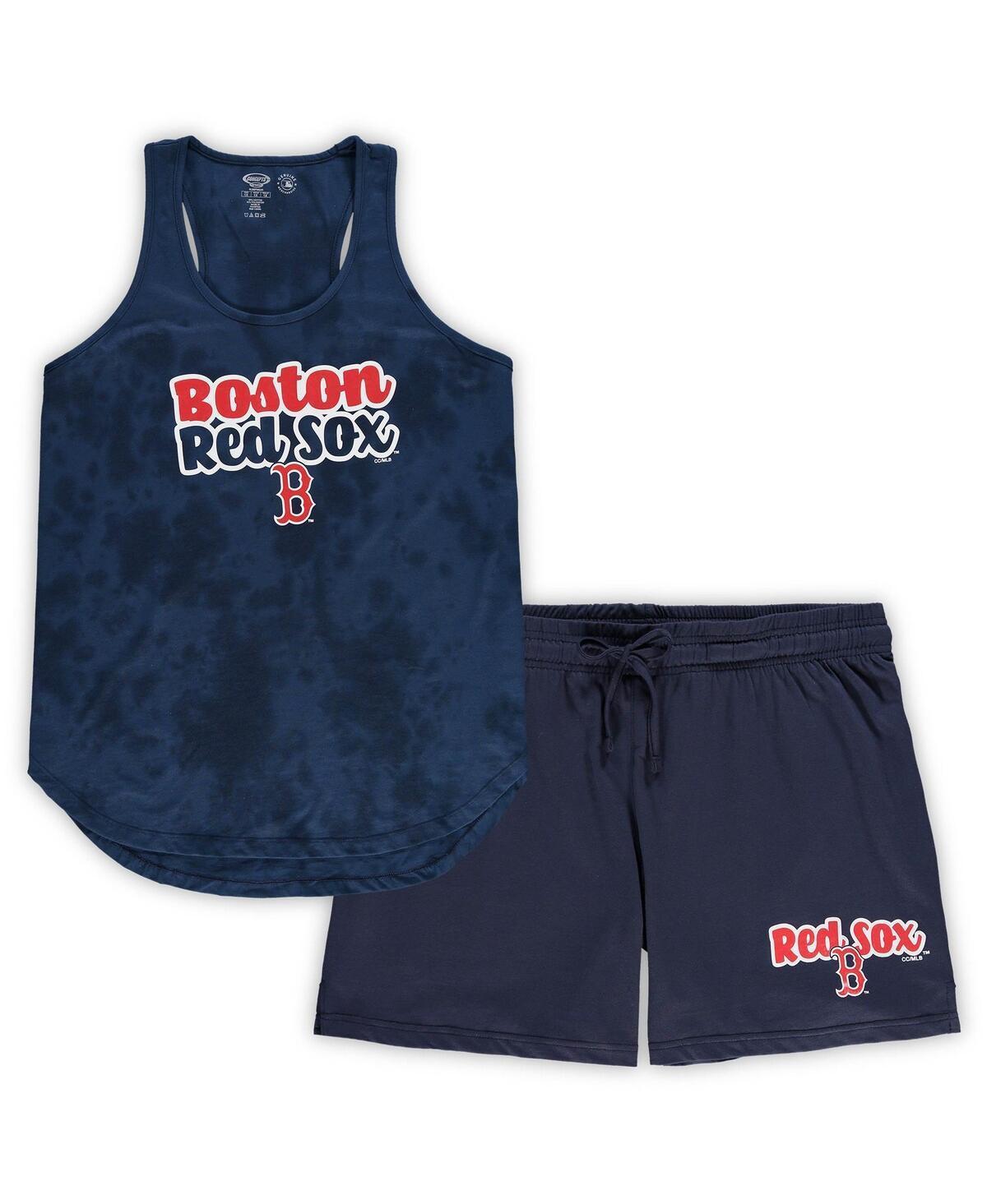 Womens Concepts Sport Boston Red Sox Plus Size Cloud Tank Top & Shorts Sleep Set Blue Product Image