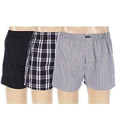 Calvin Klein Underwear Cotton Classics Multipack Pack Woven Boxer Men's Underwear Product Image