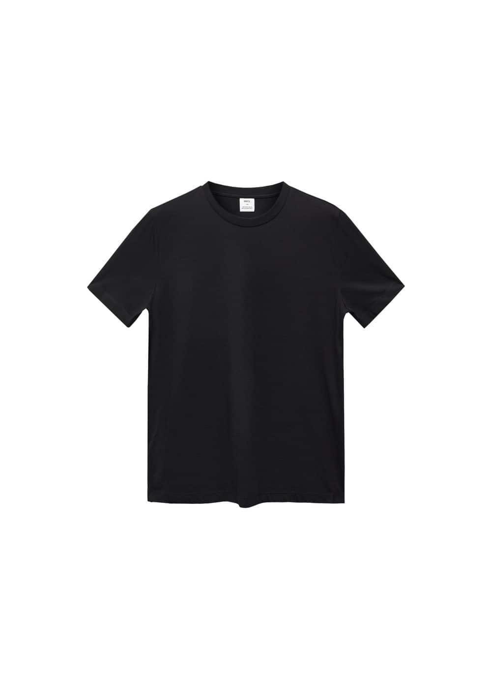 MANGO MAN - Basic cotton stretch T-shirt blackMen Product Image