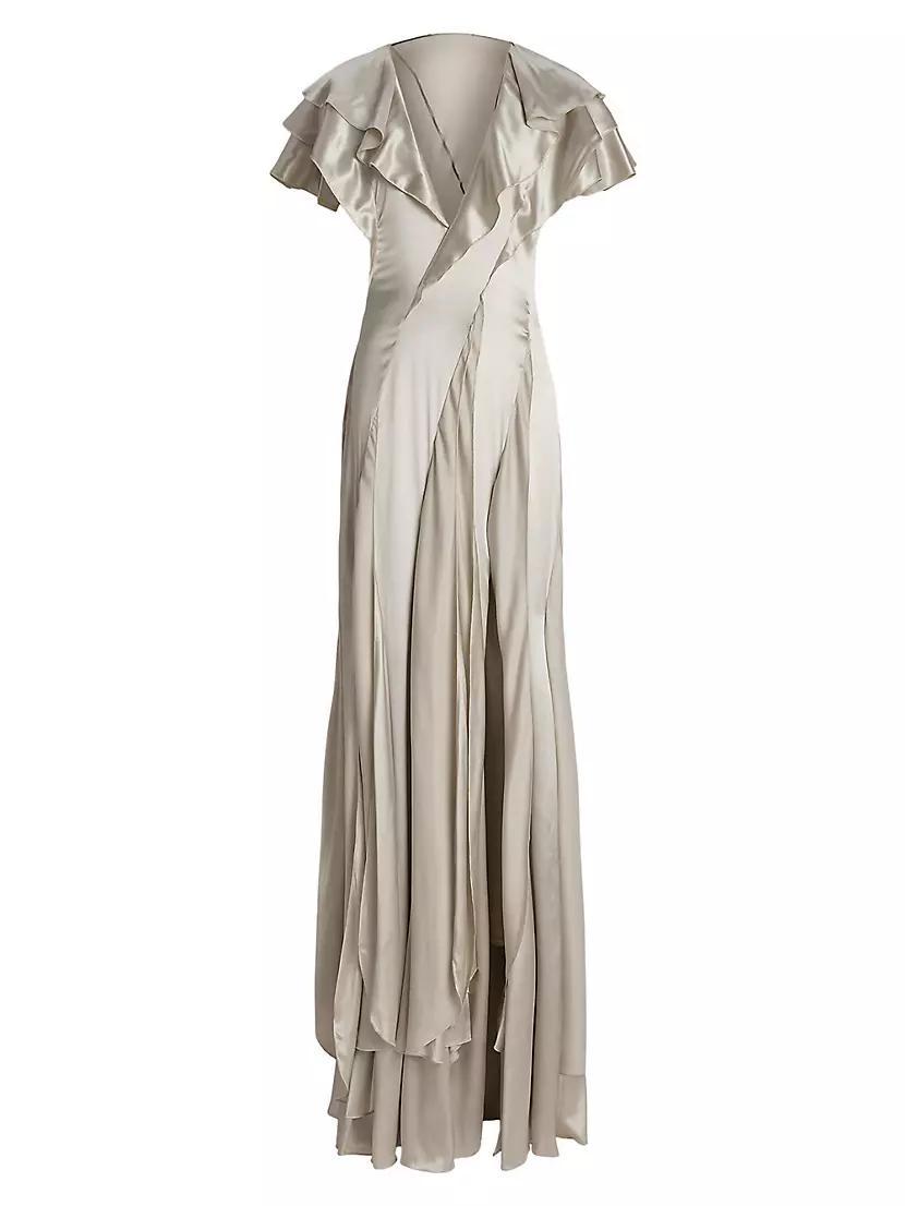 Josef Satin Ruffle Gown Product Image