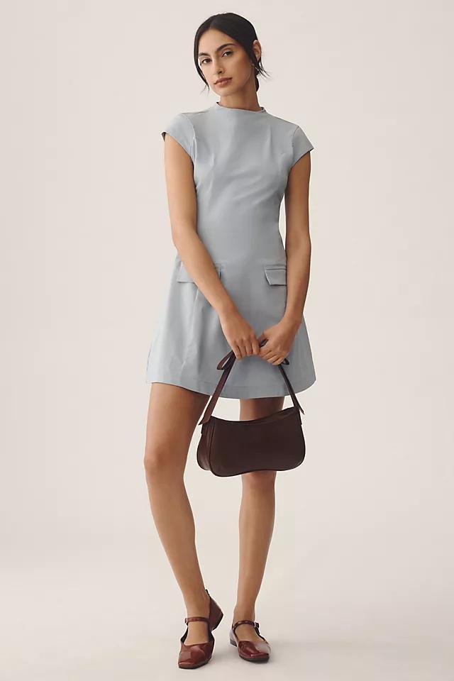 Maeve Cap-Sleeve Mock-Neck Mini Dress Product Image