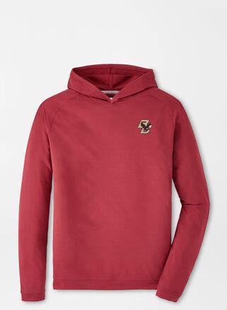 Peter Millar Mens Boston College Pine Performance Hoodie | Color: Maroon | Size: XXL | BC Product Image