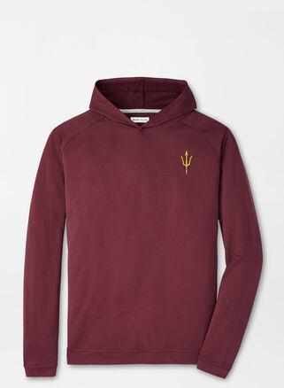 Peter Millar Mens Arizona State Pine Performance Hoodie | Color: Maroon | Size: M Product Image