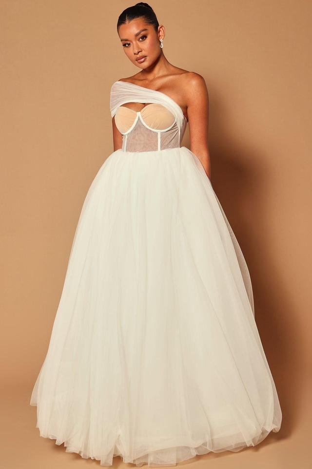 Aliya Tulle Maxi Dress - White Product Image