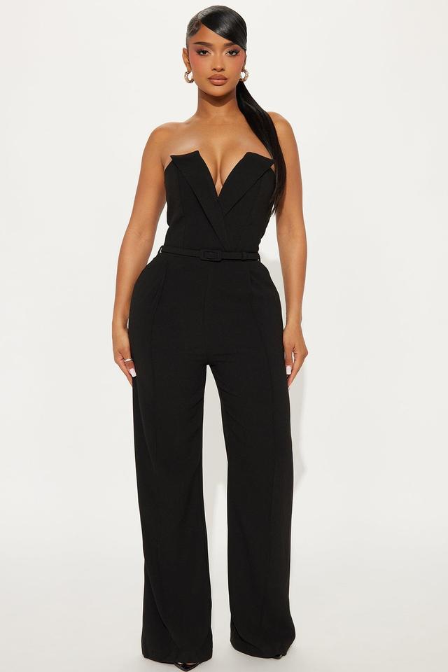 Jaden Wide Leg Jumpsuit - Black Product Image