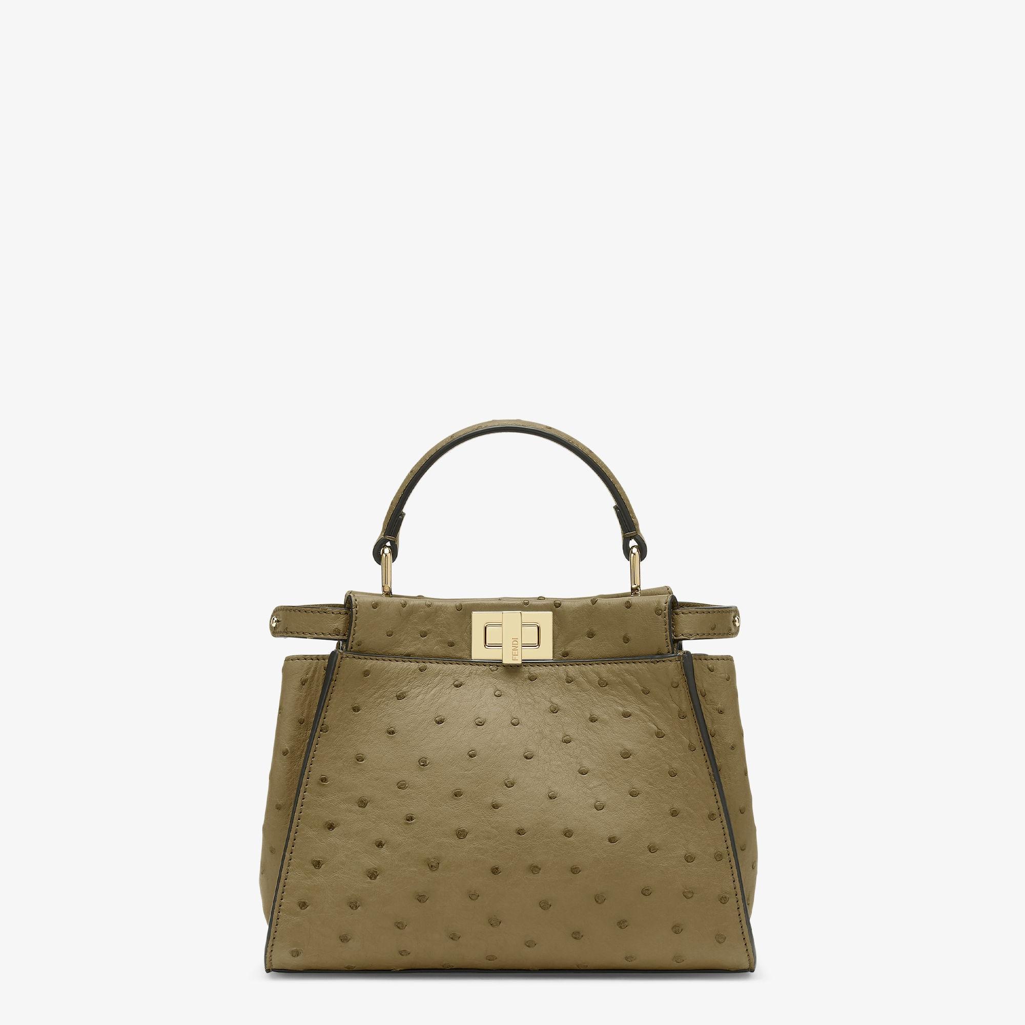 Peekaboo MiniGreen ostrich leather bag Product Image