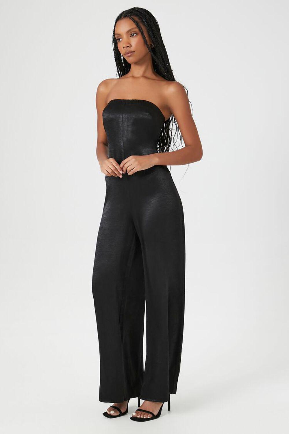 Satin Strapless Wide-Leg Jumpsuit | Forever 21 Product Image