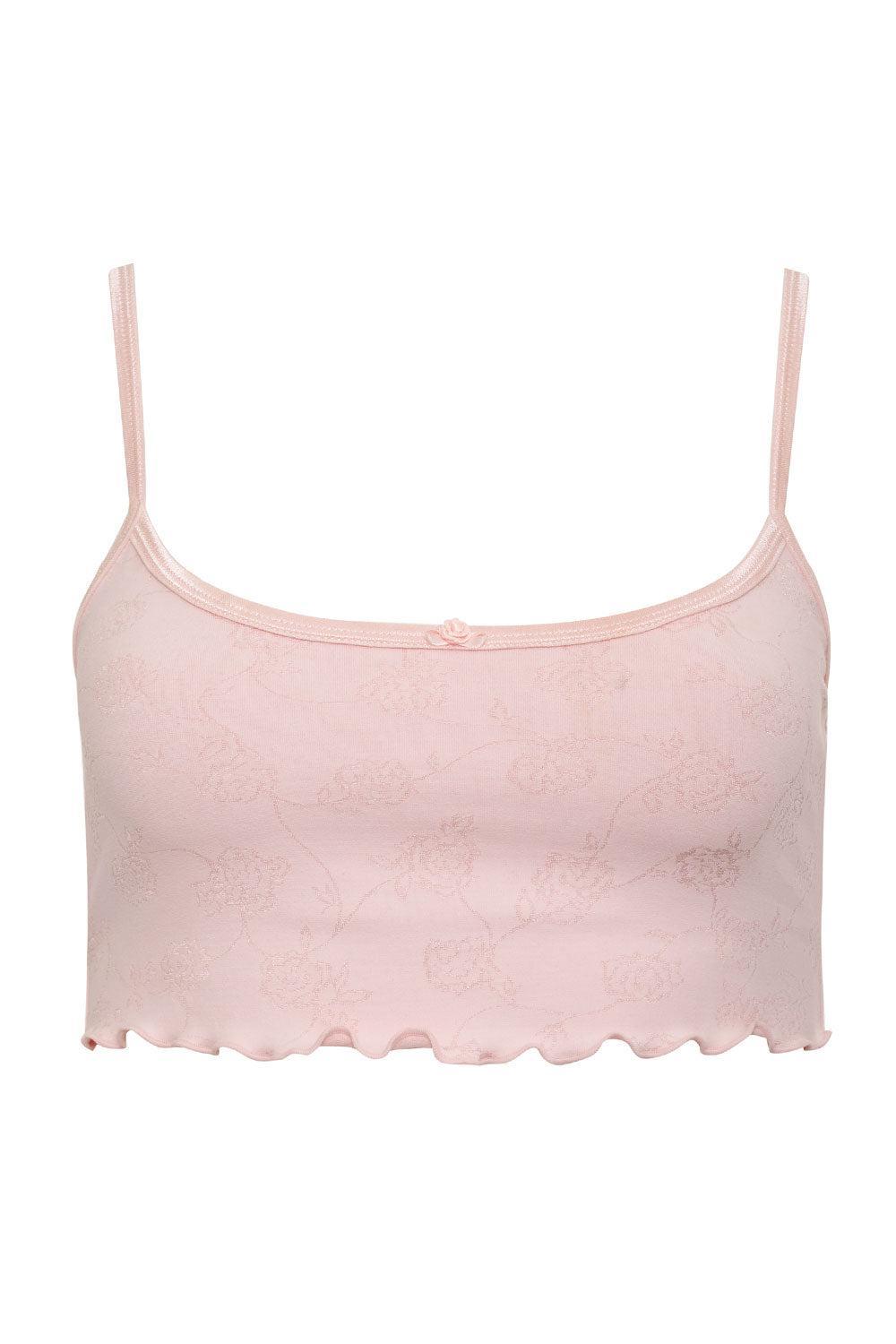 Star Cropped Tank - Pink Petals Product Image