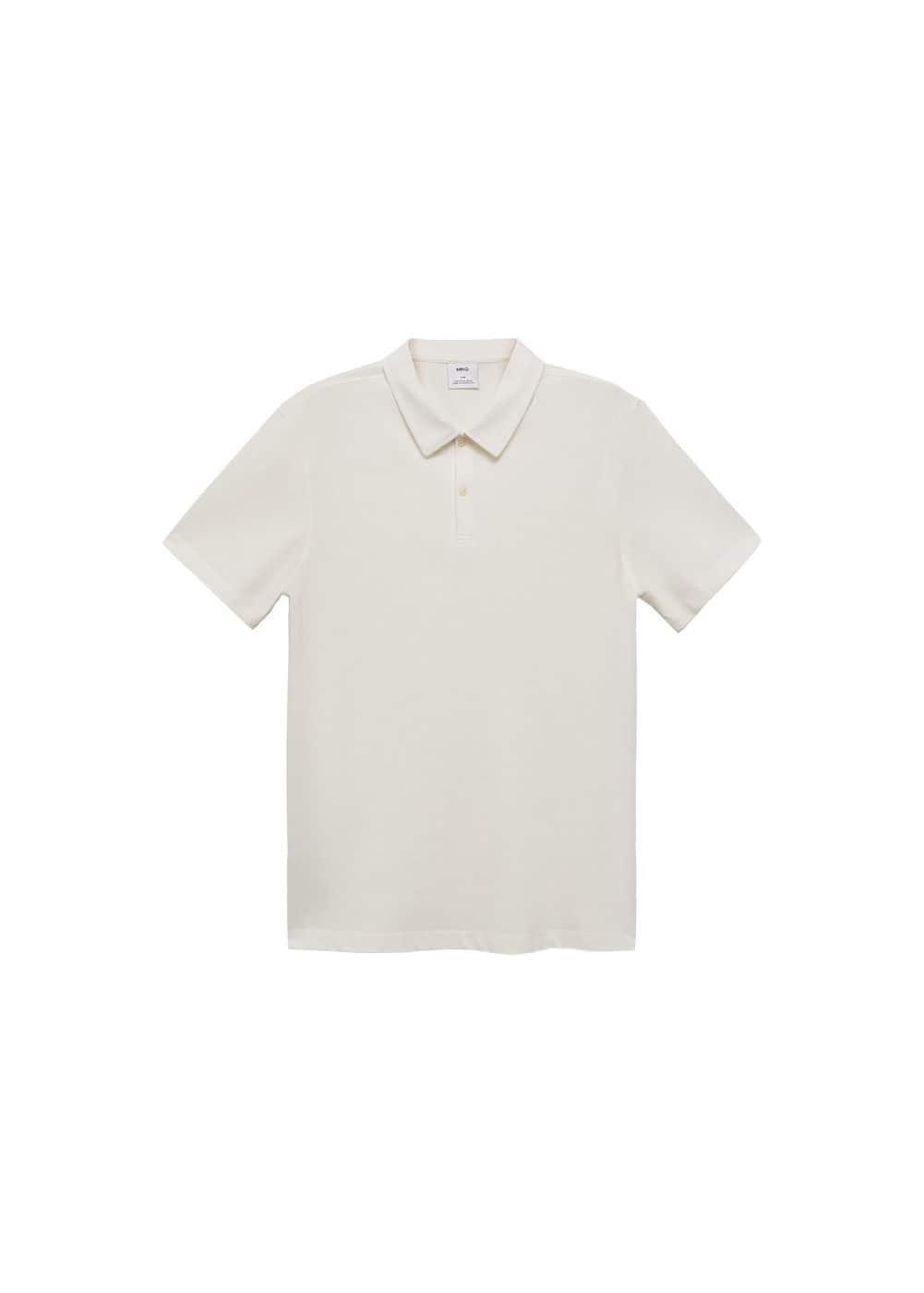 Slim-fit cotton piqué textured polo shirt - Men | MANGO USA Product Image