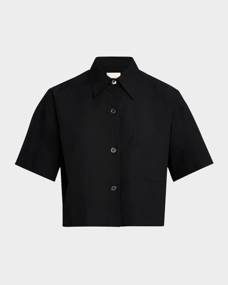 Hazelwood Balloon-Hem Cropped Shirt Product Image