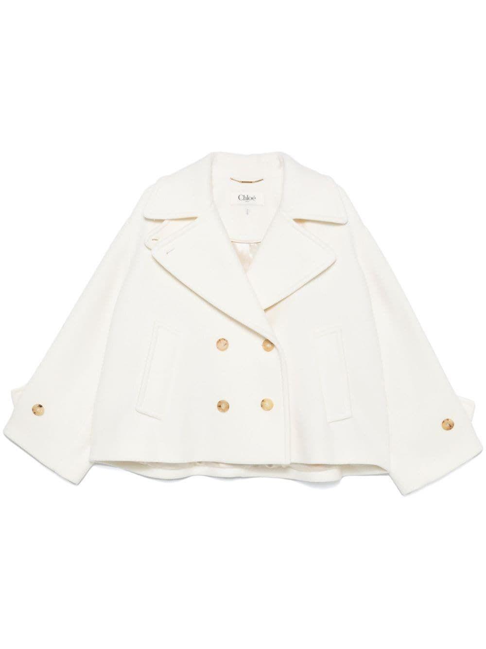 CHLOÉ Turtleneck Coat In White Product Image