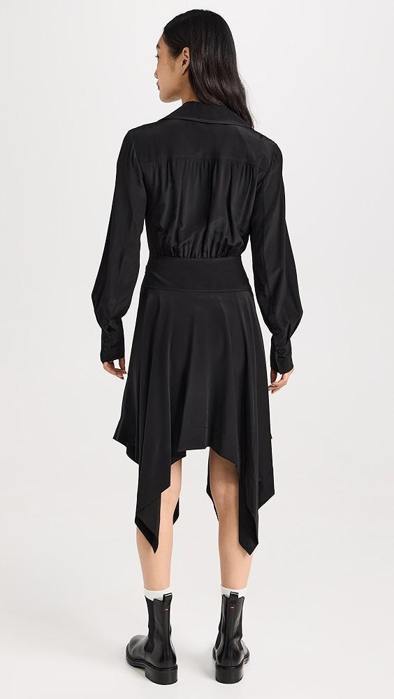 Jason Wu Long Sleeve Silk CDC Shirt Dress with Asymmetric Hem | Shopbop Product Image