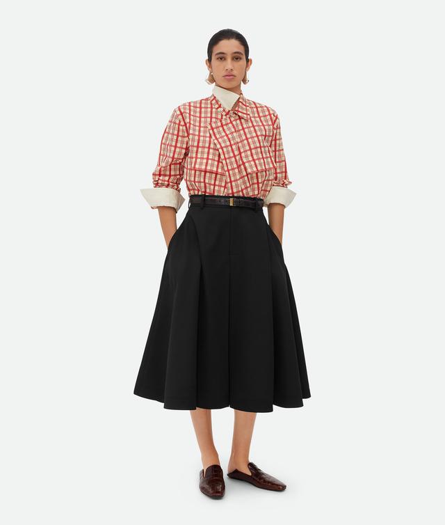 Women's Wool Grain De Poudre Skirt in Black Product Image