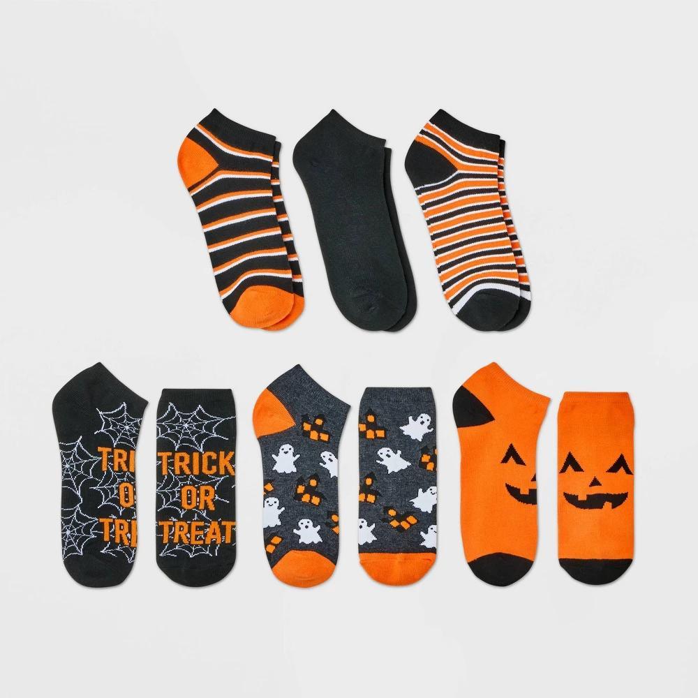 Womens Trick-or-Treat Halloween 6pk Low Cut Socks - Hyde & EEK! Boutique Orange/Black/White 4-10 Product Image