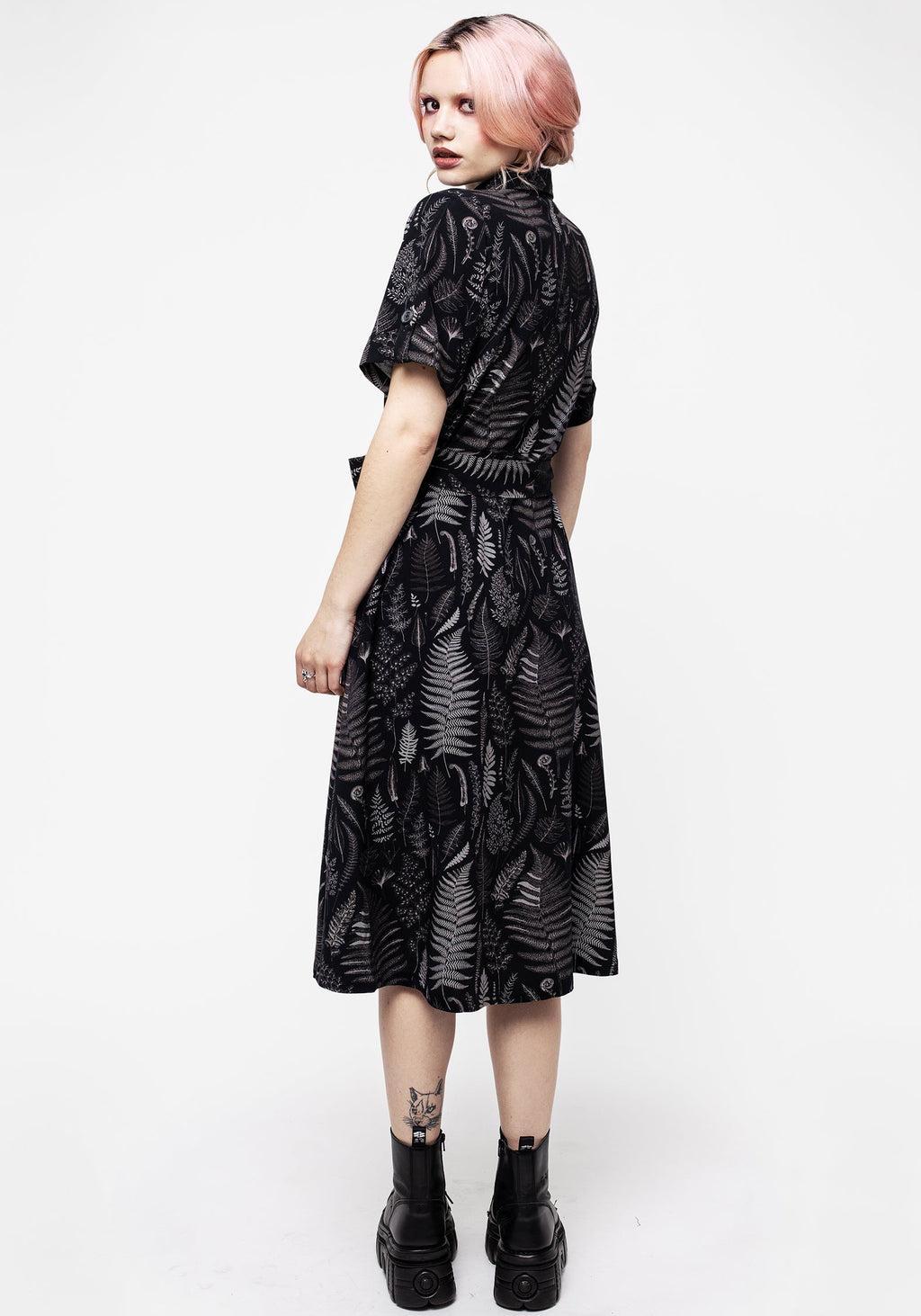 Maidenhair Midi Short Sleeve Shirt Dress Product Image