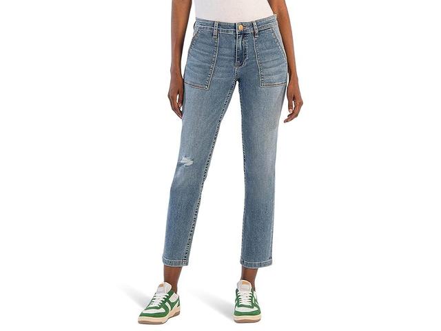 KUT from the Kloth Stevie Straight Leg-Porck Chop Pkts (Streamlined W/Med Base Wash) Women's Jeans Product Image